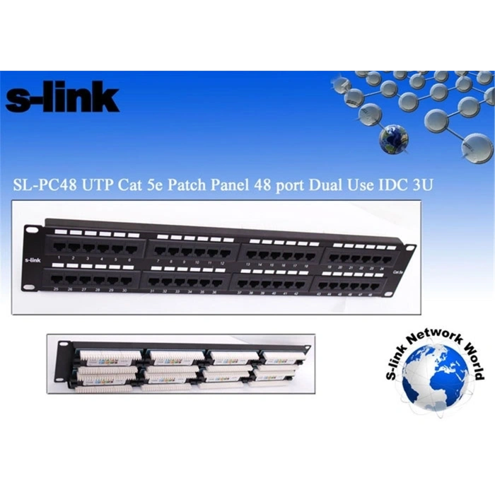 S-link  Sl-pc48 48 Port Cat5 Utp Patch Panel