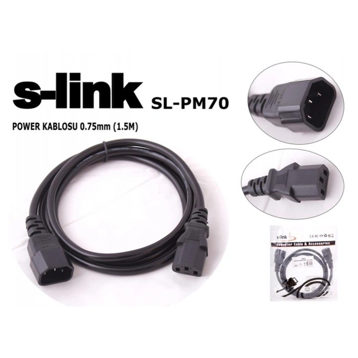 S-link  Sl-pm70 1.5mt 0.75mm Power Ara Kablosu