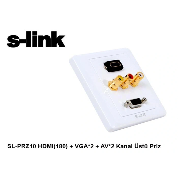 S-link  Sl-prz10 Hdmı(180) + Vga-2 + Av-2 Kanal Üst Priz