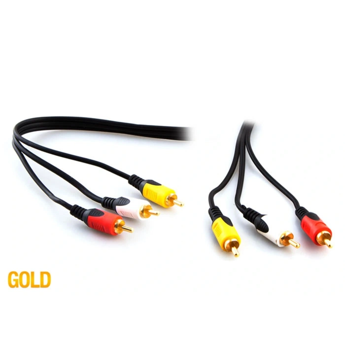 S-link Sl-rca10 3rca To 3rca 10m Gold Kablo