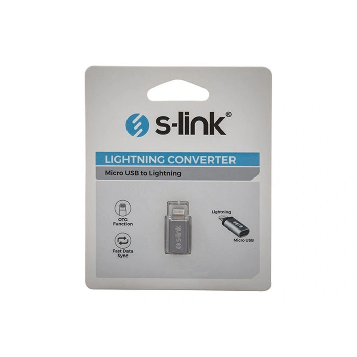 S-link Sl-ta20m Gümüş Metal Gövde Microusb 5pin F To Lightning M Çevirici