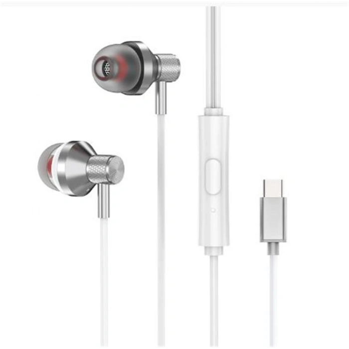 S-link Sl-tpk03 Typec Telefon Uyumlu Metal Beyaz Kulak İçi Mikrofonlu Kulaklık