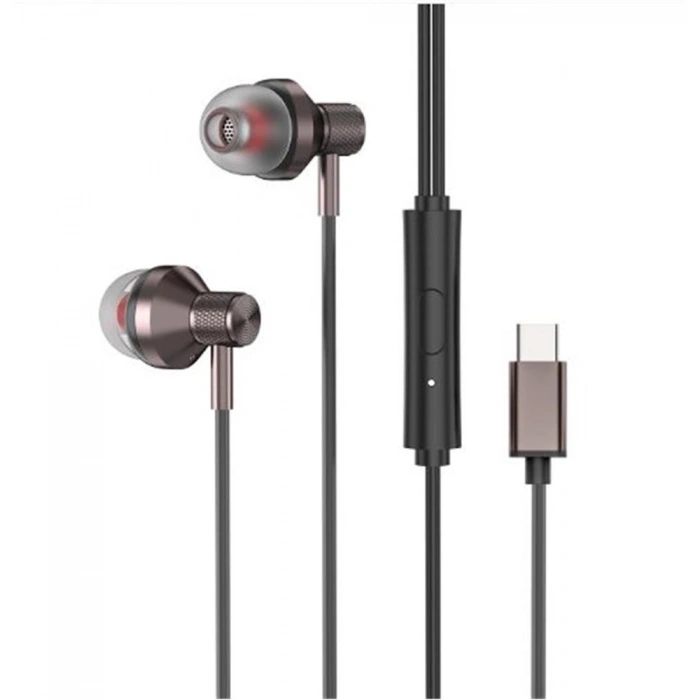 S-link Sl-tpk03 Typec Telefon Uyumlu Metal Siyah Kulak İçi Mikrofonlu Kulaklık