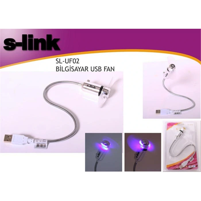S-link Sl-uf02 Anahtarlı + Ledli Usb Fan