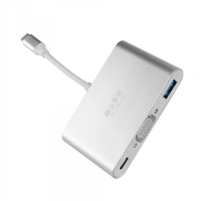 S-link Sl-usb-c66 Type-c To Vga+usb3.0+pd Kablo