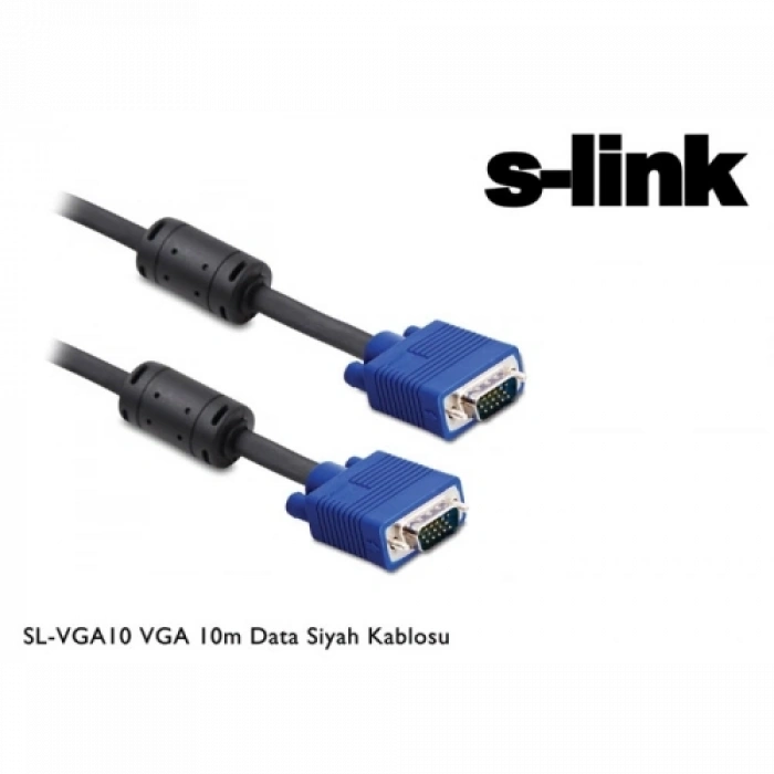 S-lınk Sl-vga10, 15pin, İki Ucu Erkek, 10mt, Vga Kablosu