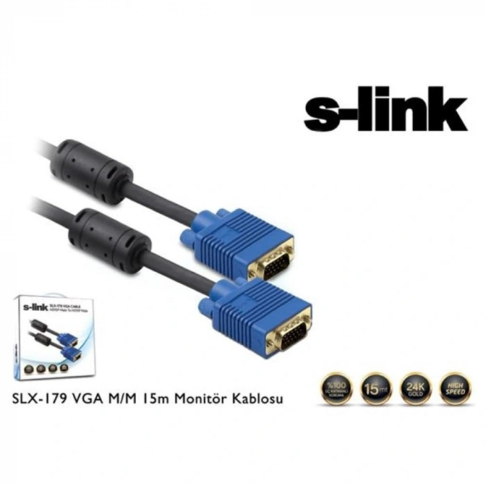 S-link Slx-179 Vga M-m 15m Monitör Kablosu