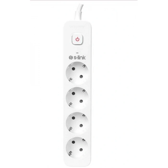 S-link Spg401s 1.5m 1.5mm 100 Yüzde  Bakır 750 Joule 4 Lü Anahtarlı Akım Korumalı Priz