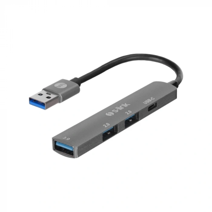 S-LINK SW-U322, USB3.0 to 2xUSB 2.0, 1xUSB3.0, 1xType-C, Metal, USB HUB
