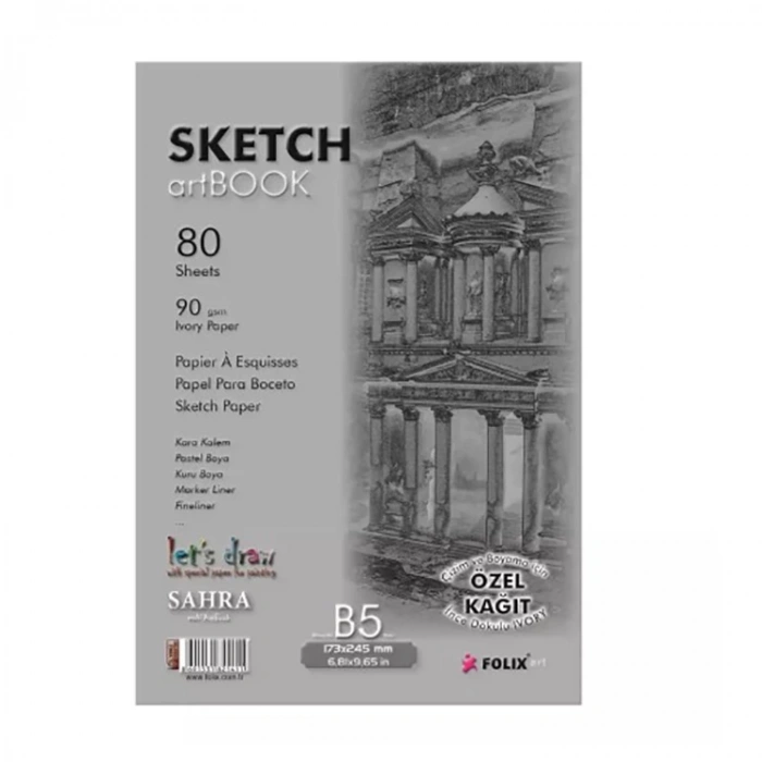 Sahra Bloknot Tutkallı Ivory Kağıt 17,3x24,5 90 GR