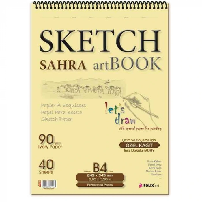 Sahra Spiralli 24,5x34,5 Blok.90 Gr.ıvory Kağıt