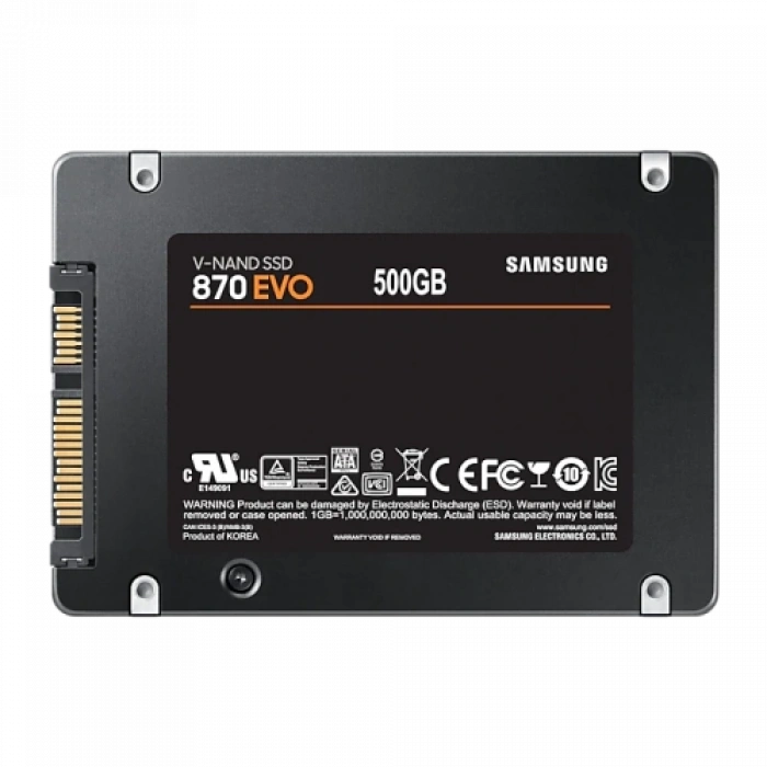 SAMSUNG MZ-77E500BW, 870 EVO, 500GB, 560/530, 2,5" SATA, SSD (Türkiye Distribütörü Garantili)