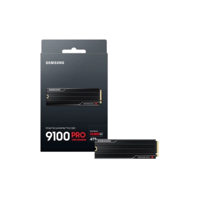 SAMSUNG MZ-VAP4T0CW, 9100 PRO, 4TB, 14800/13400, Gen5, NVMe PCIe M.2 2280, SSD (Soğutuculu) (Türkiye Distribütörü Garantili)