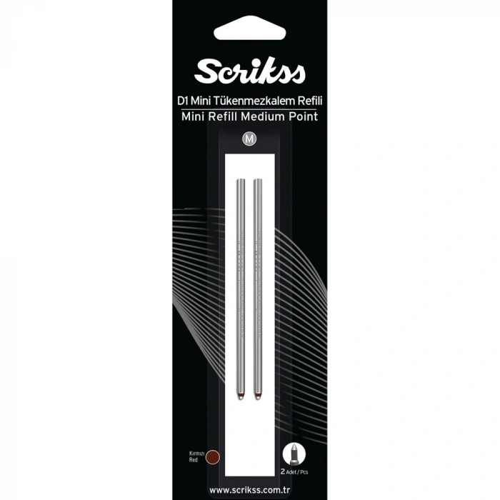 Scrikss D1 Tukenmez Medıum Kısa Refil Kırmızı Bls