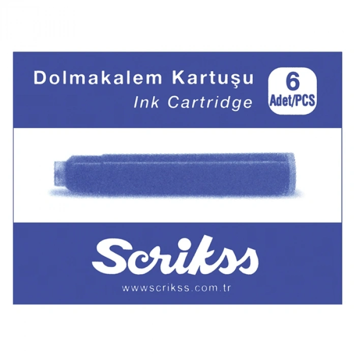 Scrikss Dolma Kalem Kartuşu 6 Lı Mavi