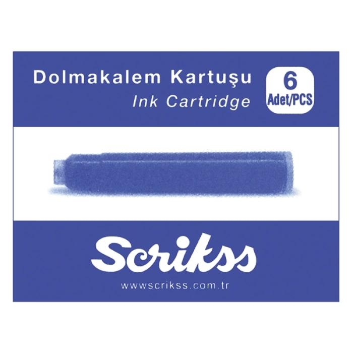 Scrikss Dolma Kalem Kartuşu 6 LI Mavi