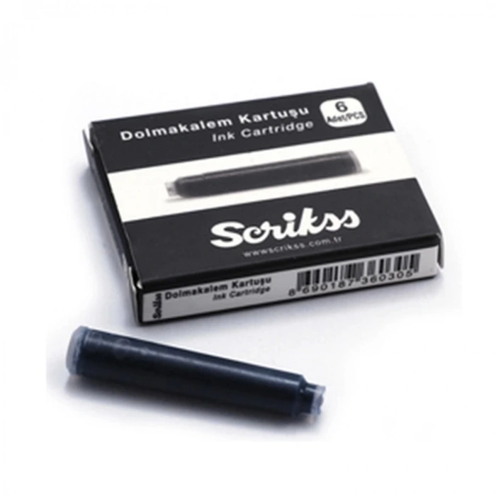 Scrikss Dolma Kalem Kartuşu 6 Lı Siyah