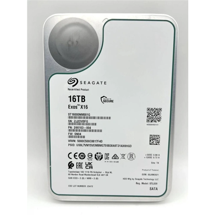 Seagate 16tb St16000nm001g Exos X16 3.5 256m Enterprise Sata Harddisk (boğaziçi Garantili)