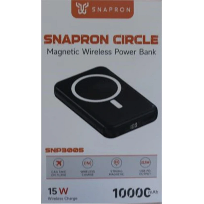 Snapmax Snp-3005 10.000 Mah Kablosuz Hızlı Şarj Magsafe Powerbank Led Ekranlı Çoklu Girişli
