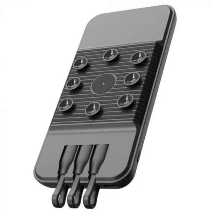 Snapmax Snp-3007 10.000 Mah Siyah Vantuzlu Kablosuz Ve 3in1 Kablolu Powerbank