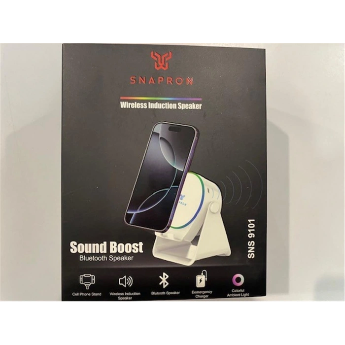 Snapron Sns-9101 Beyaz (induction Özellikli) Rgb Bluetooth Speaker (phone Stand-ambient Light)