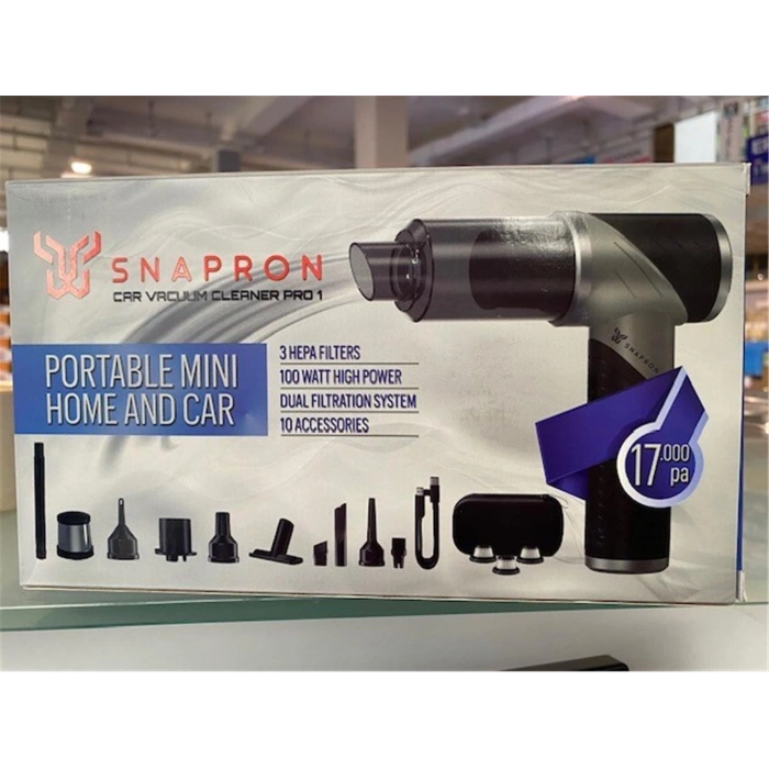 Snapron Snv-3000 17000pa 2000mah 15in1 Güçlü Vakum Ve Üflemeli Şarjlı Katlanabilir Araç Süpürgesi