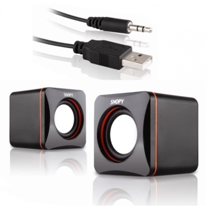SNOPY SN-21, 6W, 1+1 Masaüstü, USB Speaker, (Siyah)