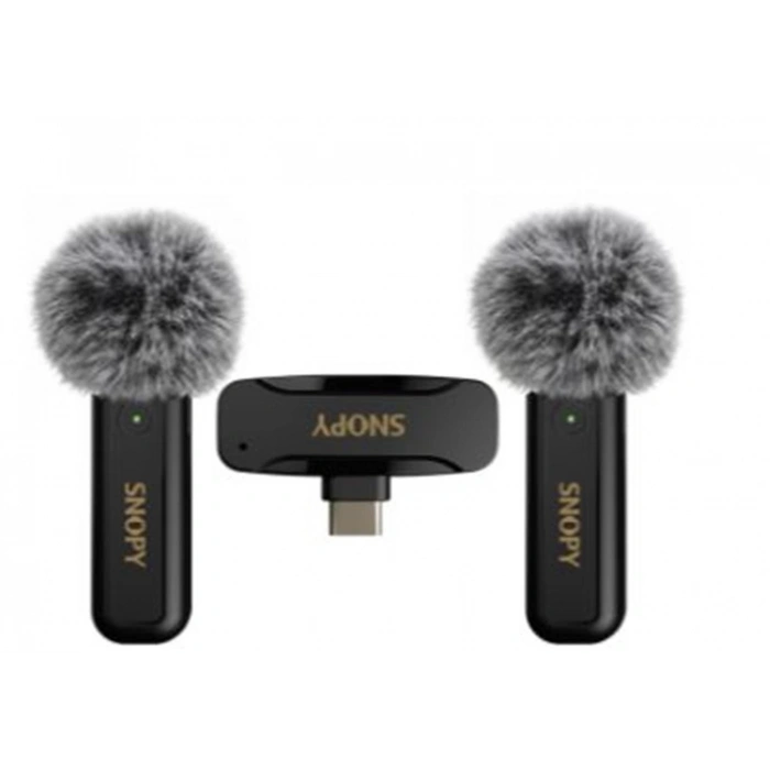 Snopy Sn-mw80 Siyah 2 Mikrofonlu Kablosuz Type-c Yaka Mikrofonu