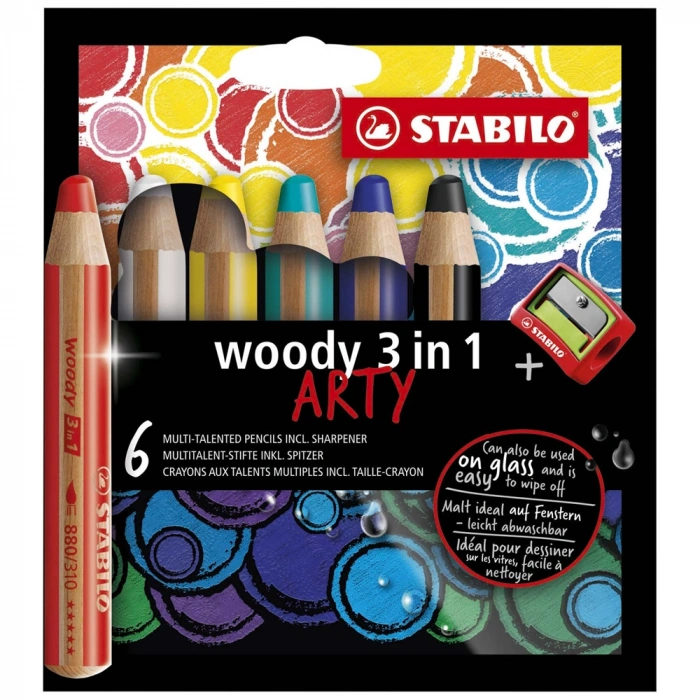 Stabilo Woody 3in1 Arty 6 Lı +kalemtıraş
