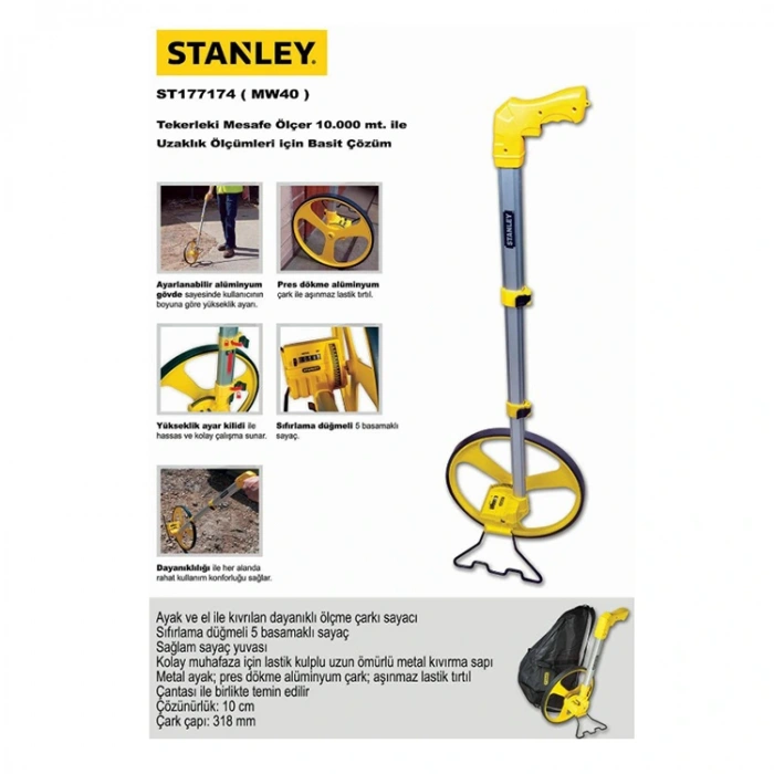 Stanley 1-77-174 Tekerlekli Mesafe Ölçer