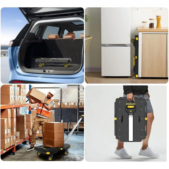 Stanley Pc532b 137kg 62x45cm Dört Tekerli Çekme Kollu Yük Ve Paket Taşıma Arabası + Ft505 Çok Amaçlı Taşıma Sepeti