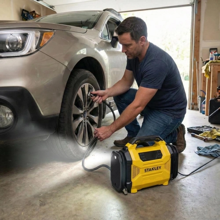 Stanley Sxıf3501 12volt/220volt 150 Psı Dijital Basınç Göstergeli Lastik & Yatak Şişirme Pompası + Led Lamba