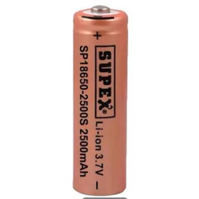 Supex 18650-2500s Şarjlı 3.7 V-2500 Mah Lityum Pil Tırnaklı