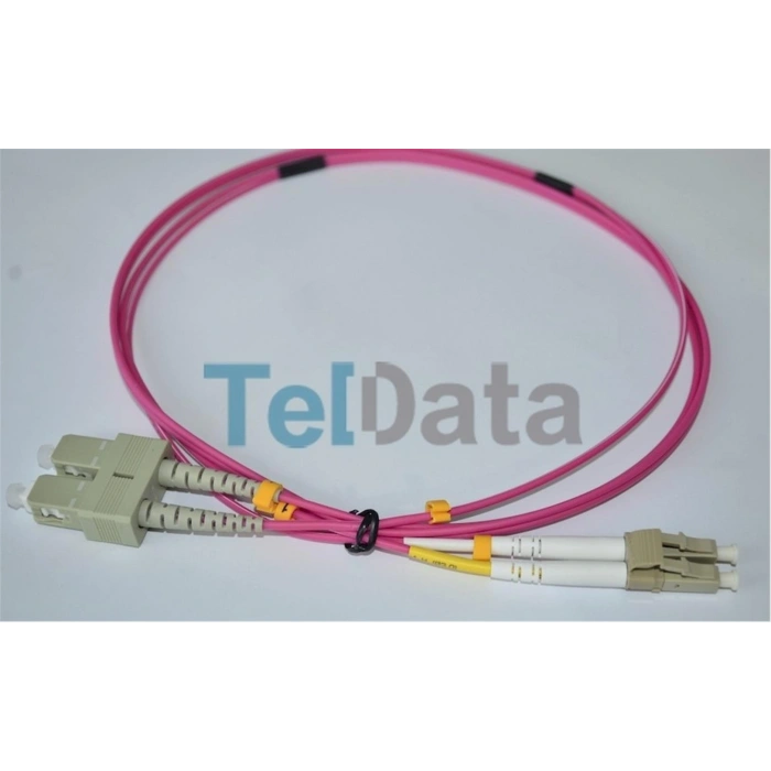 Teldata Tld-sclcom41 Sc-upc-lc-upc Mm Dx Om4 1 Metre Fıber Optık Patchcord