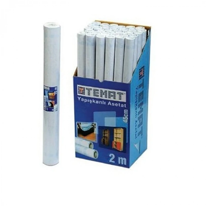 Temat Asetat Yapışkanlı Rulo 45 Cm x 2 M Beyaz 409511