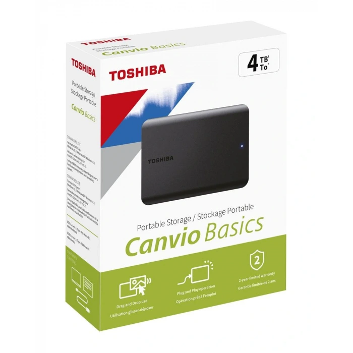 Toshiba 4tb Canvio Basic 2.5 Gen1 Usb 3.2 Harici Harddisk (hdtb540ek3ca)