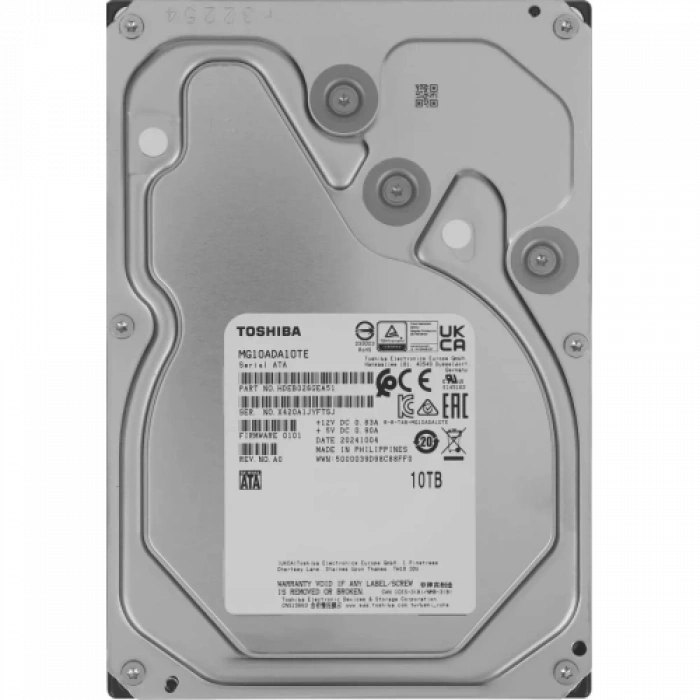 Toshıba Enterprıse, Mg10ada10te, 3.5", 10tb, 512mb 7200 Rpm, 7/24 Güvenlik, Data Center, Nas, Server, Hdd