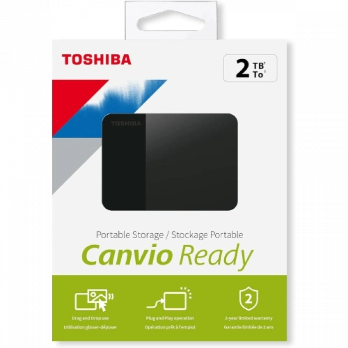 Toshıba Hdtp320ek3aa, Canvio Ready, 2tb, 2.5" Usb 3.0, Taşınabilir, Harici Hdd, (black)