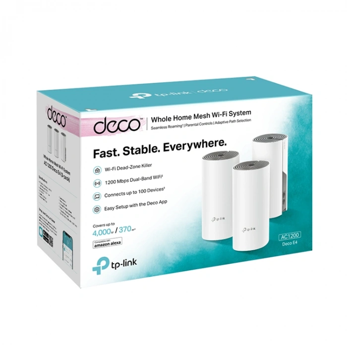 Tp-link Deco E4 3lü Paket Ac1200 Tüm Evi Kapsayan Mesh Wifi Sistemi