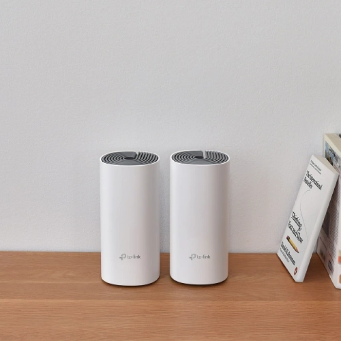 TP-LINK DECO-E4, AC1200, İkili Mesh, 1200Mbps, Dual Band, 2Port Megabit Lan, 260m2 kapsama Alanı, Router, Geniş Alan İnternet Ağı Sağlayıcısı