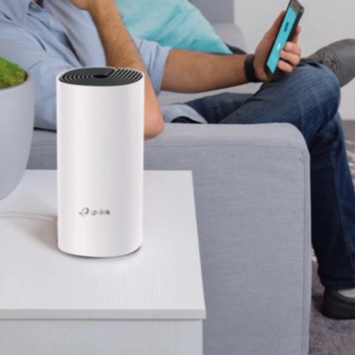 TP-LINK DECO E4, AC1200, Tekli Mesh, 1200Mbps, Dual Band, 2Port Megabit Lan, 140m2 kapsama Alanı, Router, Geniş Alan İnternet Ağı Sağlayıcısı