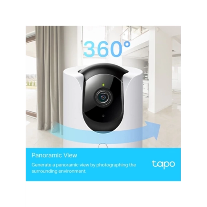 TP-LINK Tapo C225, 4,0Mpix, İç ve Dış Mekan, WiFi,  9Mt. Gece Görüşü, 360 Dönüş, Dikey ve Yatay Hareket, İki Yönlü Ses Güvenlik Yapay Zeka Destekli Kamera