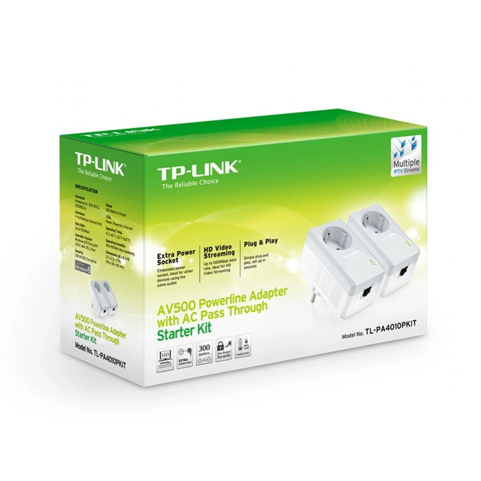 Tp-link Tl-pa4010pkıt 600 Mbps Priz Soketli Powerline Adaptör