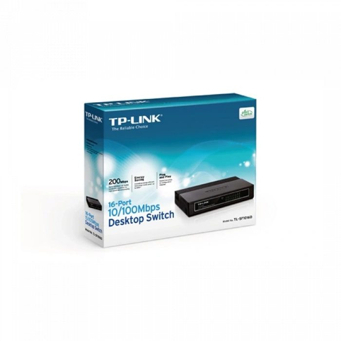 TP-LINK TL-SF1016D, 16 Port, MegaBit, Yönetilemez, Masaüstü Switch