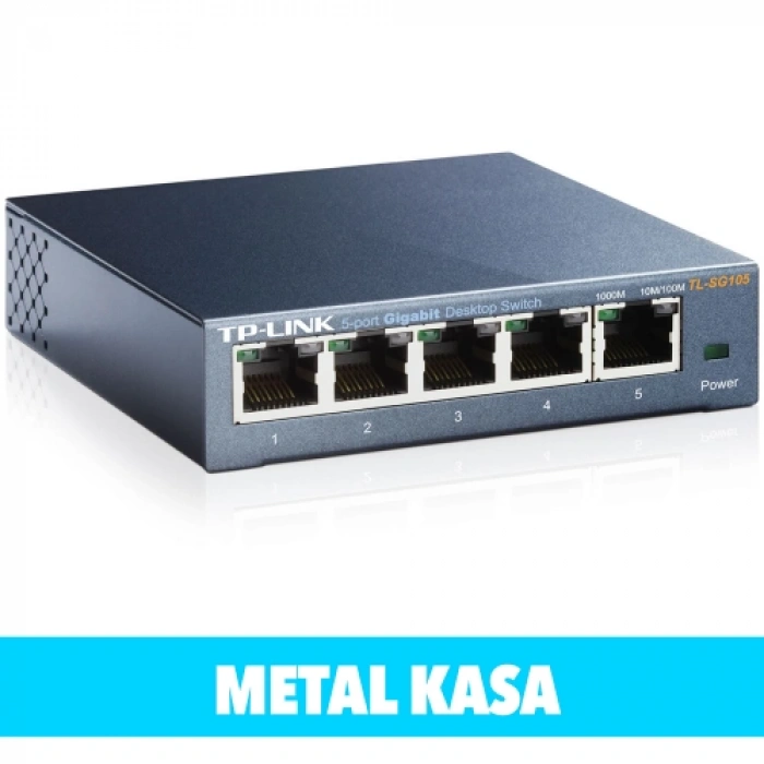 Tp-lınk Tl-sg105, 5 Port, Gigabit, Yönetilemez, Metal Kasa, Masaüstü Switch