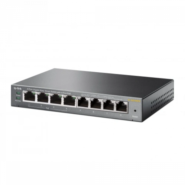 Tp-lınk Tl-sg108pe, 8 Port, Gigabit, 4 Port Poe 64w, Easy Smart, Yönetilebilir, Metal Kasa, Masaüstü Switch