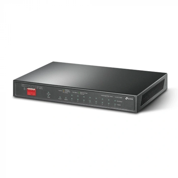 TP-LINK TL-SG1210MP, 8 Port, GigaBit, PoE 123W, 1 Port GigaBit Lan, 1 Port GigaBit SFP, Yönetilebilir, Metal Kasalı Switch