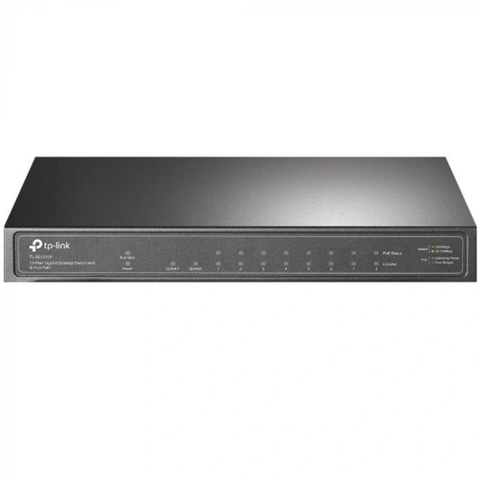 Tp-link Tl-sg1210p 8 Port 10-100-1000 Poe+ Switch 1 Port Sfp Çelik Kasa Rack Mount