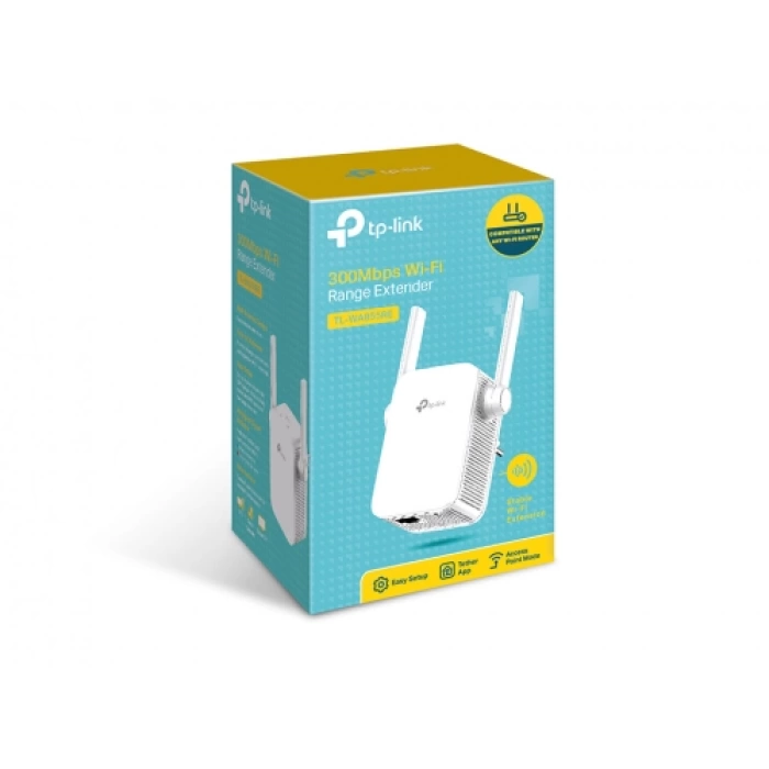 TP-LINK TL-WA855RE, 300Mbps, 2,4Ghz, WPS Butonu, 1Port Megabit Lan, Menzil Genişletici