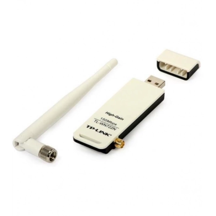 TP-LINK TL-WN722N, 150Mbp, 2.4Ghz, 4dBi Anten, USB2.0, WIRELESS ETHERNET